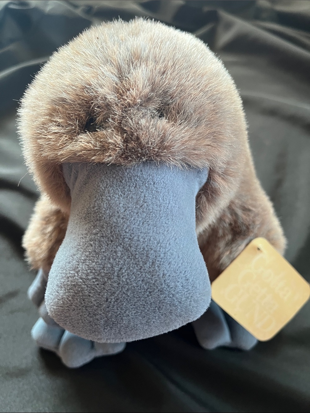 Vtg GUND Platypus Stuffed Toy Lovey Gray Brown Blue Webber 1992 W/Original Tag